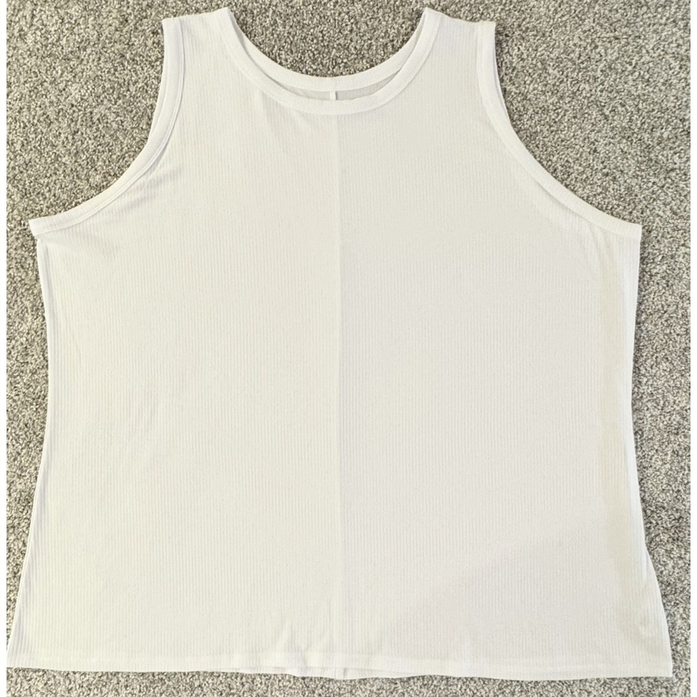Lane Bryant Tank Top Womens Plus Size 34/36 White Textured Dressy Buttery Soft